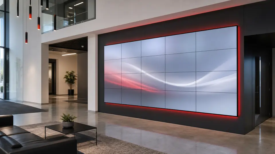 Professional video wall for a lobby or commercial space