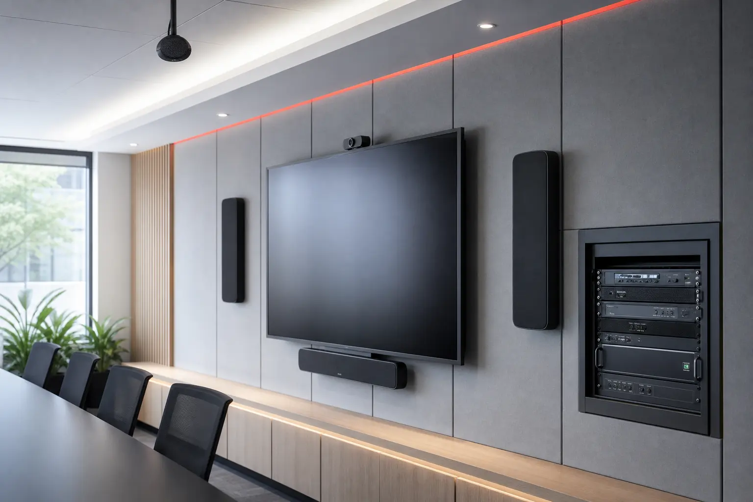 Modern audio and video system in a meeting room