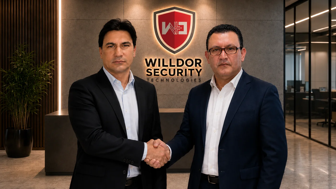 William Lopez and Dorges Rodriguez in a Willdor Security Technologies corporate office